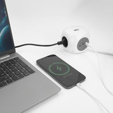 ACT Connectivity Stekkerdoos kubus met 3 stopcontacten, 30W Power Delivery USB-C/A poorten, kabellengte 1,5m Wit, Type F