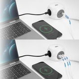 ACT Connectivity Stekkerdoos kubus met 3 stopcontacten, 30W Power Delivery USB-C/A poorten, kabellengte 1,5m Wit, Type F