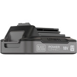 BLACK+DECKER POWERCONNECT 18V 2.0 Ah accu + 1A snellader oplader Zwart, Lithium accu met laadstatusindicator