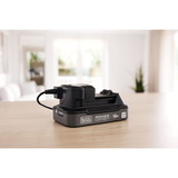 BLACK+DECKER POWERCONNECT 18V 2.0 Ah accu + 1A snellader oplader Zwart, Lithium accu met laadstatusindicator
