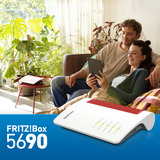 FRITZ! Box 5690 Edition International glasvezel router Wit/rood, Mesh Wi-Fi, 2.5 Gbit/s