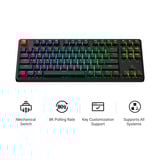Keychron C3 Pro-H3, toetsenbord Zwart, US lay-out, Keychron Super Brown, 80% TKL, RGB leds, Cherry Double-Shot PBT, hot swap, 8000 Hz