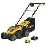 Stanley 18V V20 4Ah set 34 cm grasmaaier Zwart/geel, Accu en oplader inbegrepen