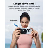 VEGER SnapCam draadloze powerbank (W0569) 5000mAh Zwart, PD 20W, QC 3.0, BT, USB-C, iPhone 12-serie en nieuwer