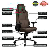 Arozzi Vernazza Supersoft Fabric - Brown gamestoel Bruin