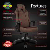 Arozzi Vernazza Supersoft Fabric - Brown gamestoel Bruin