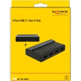 DeLOCK Externe USB 3.2 Gen 2 4 Port Hub 10Gbps usb-hub Zwart
