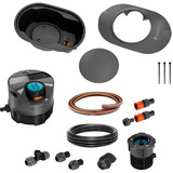 GARDENA Complete set Pipeline Irrigatiesysteem AquaPrecise op zonne-energie voor gazon sprinklersysteem Grijs/turquoise
