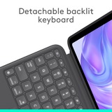 Logitech Combo Touch iPad Pro 11" (M4) (2024) Keyboard Case Zwart, US-International lay-out (QWERTY), 75%