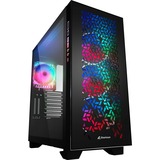 Sharkoon ELITE SHARK CA300H Big Tower behuizing Zwart | 2x USB-A | 1x USB-C | RGB | Tempered Glass