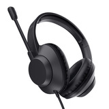 Trust Ayda Max Pc-headset Bedraad over-ear  Zwart, Microfoon met mute, verstelbare hoofdband