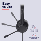 Trust Ayda Max Pc-headset Bedraad over-ear  Zwart, Microfoon met mute, verstelbare hoofdband