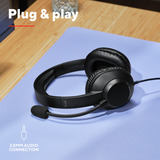 Trust Ayda Max Pc-headset Bedraad over-ear  Zwart, Microfoon met mute, verstelbare hoofdband