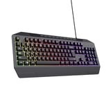 Trust GXT 836 Evocx, gaming toetsenbord Zwart, US lay-out, Membraan, RGB