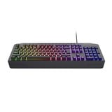 Trust GXT 836 Evocx, gaming toetsenbord Zwart, US lay-out, Membraan, RGB