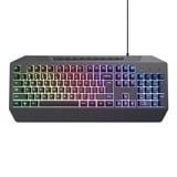 Trust GXT 836 Evocx, gaming toetsenbord Zwart, US lay-out, Membraan, RGB