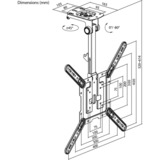 goobay Ceiling TV Mount Basic (M), 23 tot 55 inch plafondhouder Zwart