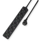 ACT Connectivity Stekkerdoos 6x, kabellengte 3 meter stekkerdoos Zwart
