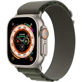 Apple Watch Ultra smartwatch 49 mm, Groen Alpine-bandje Medium, Titanium, GPS + Cellular
