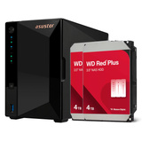 Asustor Drivestor 2 Pro Gen2 incl. 2x Red Plus 4 TB harde schijf nas Zwart, 2.5Gb-LAN, 3x USB-A
