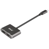 Club 3D USB-C (DP Alt-Mode) naar DisplayPort + HDMI hub Zwart