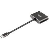 Club 3D USB-C (DP Alt-Mode) naar DisplayPort + HDMI hub Zwart