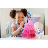 Mattel Barbie Eenhoornpop met blauw haar, roze jurk en alicorn 65e verjaardag