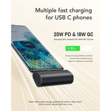VEGER PlugOn (W0556/V0556) 5000mAh powerbank Zwart, PD 22,5W, QC 3.0, 3A, USB-C