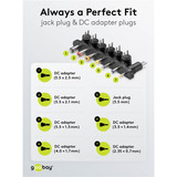 goobay Universele voeding 9V - 24V, Max. 24 W oplader Zwart, Incl. 7 stekkeradapters