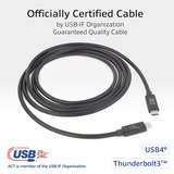 ACT Connectivity USB4 20Gbps 240W USB Type-C kabel, USB-IF gecertificeerd, 2 meter Zwart