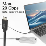 ACT Connectivity USB4 20Gbps 240W USB Type-C kabel, USB-IF gecertificeerd, 2 meter Zwart