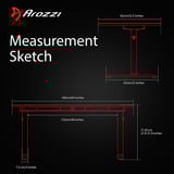 Arozzi Arena Gaming Desk - White Pink Wit/roze