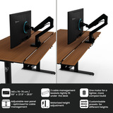 Arozzi Arena Nordico Sit/Stand Desk - Dark Walnut gaming desk Zwart