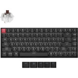 Keychron K2 QMK-A3, toetsenbord Zwart, US lay-out, Keychron Super Brown, White leds, 75%, Cherry double-shot PBT, Bluetooth 5.2 | USB-C