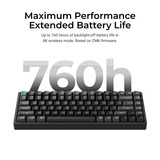 Keychron K2 Ultra 8K Wireless Custom Mechanical Keyboard Zwart, US lay-out (QWERTY), Keychron Apex Banana, 75%, RGB leds, OSA Double-shot PBT, USB-C | 2.4 GHz | Bluetooth 5.2