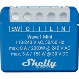 Shelly Qubino Wave 1 Mini relais Blauw/wit, 1-kanaals, Z-Wave