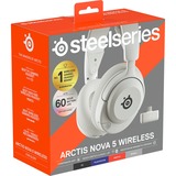 SteelSeries Arctis Nova 5 Wireless over-ear gaming headset Wit, Pc, Bluetooth 5.3 / 2.4 GHz