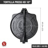 Victoria Tortillapers Heavy Duty 25 cm, Seasoned Zwart, Color packaging