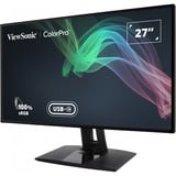 ViewSonic VP2768a-4K 27" monitor Zwart (mat), 2x HDMI, 1x DisplayPort, USB-A, USB-B, USB-C, LAN