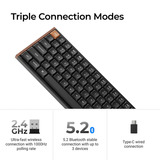 Keychron K3 Max SE QMK Wireless Custom Mechanical Keyboard Zwart, US lay-out (QWERTY), Keychron Milk POM Red, 75%, 75%, RGB, Hot swap, 2.4 GHz / Bluetooth 5.3 / USB-C