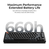 Keychron V1 Ultra 8K Wireless Custom Mechanical Keyboard, toetsenbord Zwart, US lay-out, Keychron Silk POM Banana, 75%, RGB, Hot swap, 2.4 GHz / Bluetooth 5.3 / USB-C