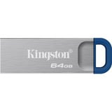 Kingston DataTraveler Kyson USB Flash Drive 64 GB usb-stick Zilver/blauw, USB-A 3.2 (5 Gbit/s)
