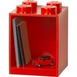 Room Copenhagen LEGO Brick Shelf, 4 noppen wandschap Rood