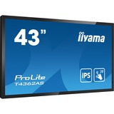 iiyama ProLite T4362AS-B1 43" 4K Ultra HD Public Display Zwart, 4K UHD, HDMI, USB, Touch, LAN