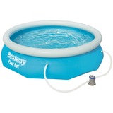 Bestway Zwembad fast set set rond 305 blauw/lichtblauw, Incl. Filterpomp (220-240V)