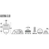 High Peak Alfena 3.0 tent Lichtgrijs/rood