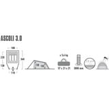 High Peak Ascoli 3.0 tent Grijs/neongroen