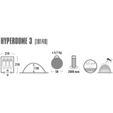 High Peak Hyperdome 3P tent Donkergroen/lichtgroen