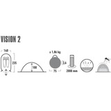 High Peak Vision 2 tent Lichtgrijs