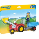 PLAYMOBIL 1.2.3 - Boer met tractor en aanhangwagen Constructiespeelgoed 6964